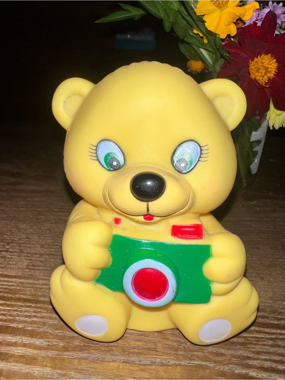 Yellow Bear Toy with Green Camera - Kids Toy